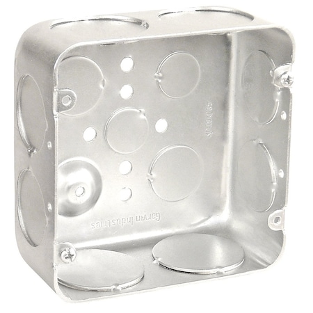 Southwire Electrical Box, 42 cu in, Junction Box Type, Steel, Square Shape 72171-1-1/4